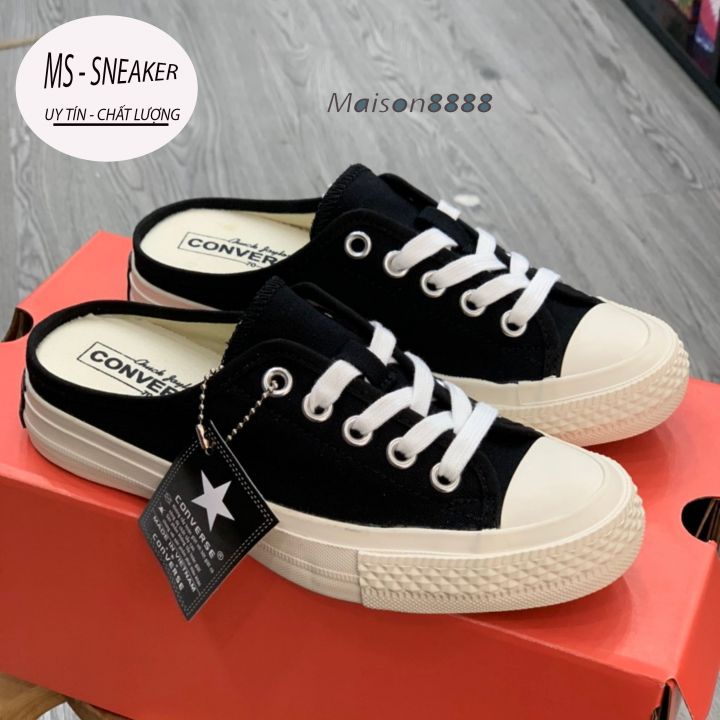 Giày sục nữ đế cao cv, giày đạp gót cv đen trắng cao cấp vip full size 36 đến 39/MS Sneaker