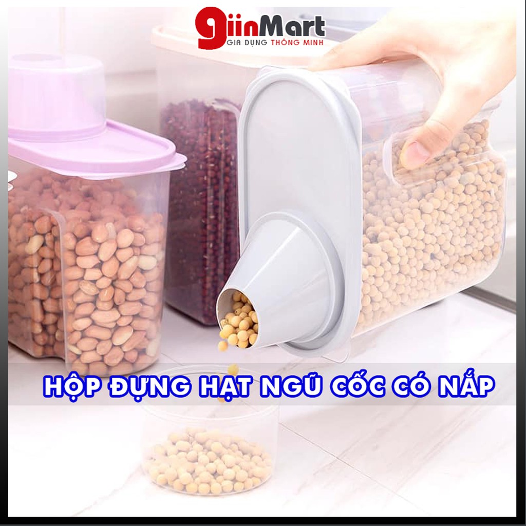 Hộp Đựng Ngũ Cốc 🔅THÔNG MINH🔅Bảo Quản Quả Hạt Khô An Toàn Tiện Lợi 1.9L 2.5L