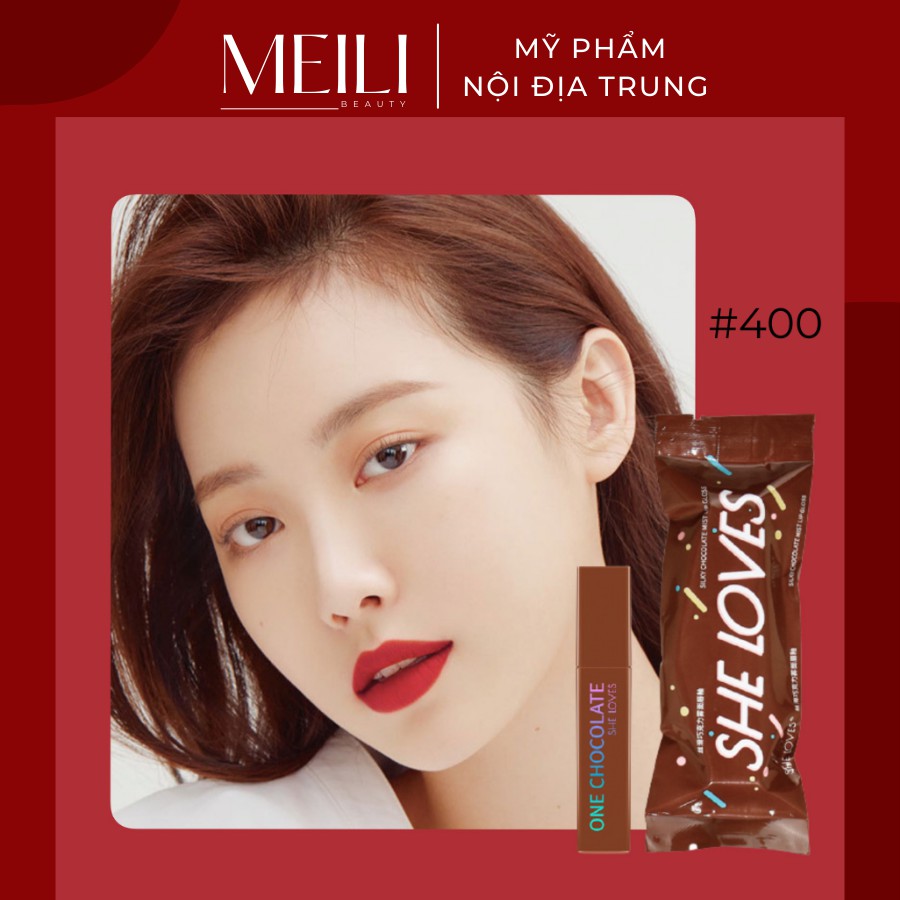 Son Kem Lì Mịn Môi Chống Nước Lâu Phai Thiết Kế Vỏ Son Hình Thanh Socola Độc Đáo SHELOVES CHOCOLATE