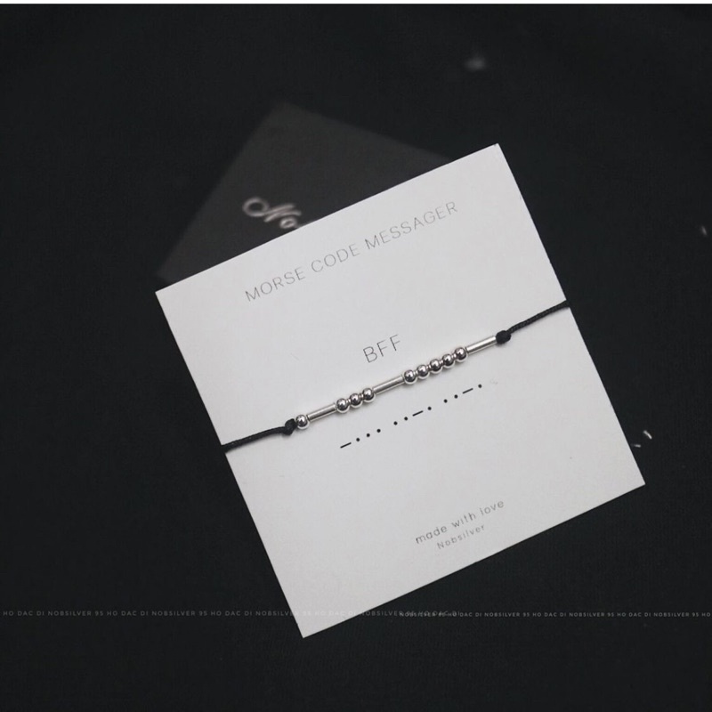 Lắc tay bạc nữ ghép mã Morse code  - Trang sức bạc Nobsilver