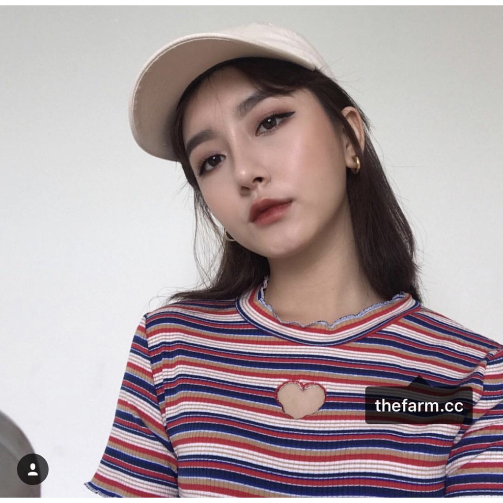 Heartee hot hit cut out tim sọc ngang màu best seller