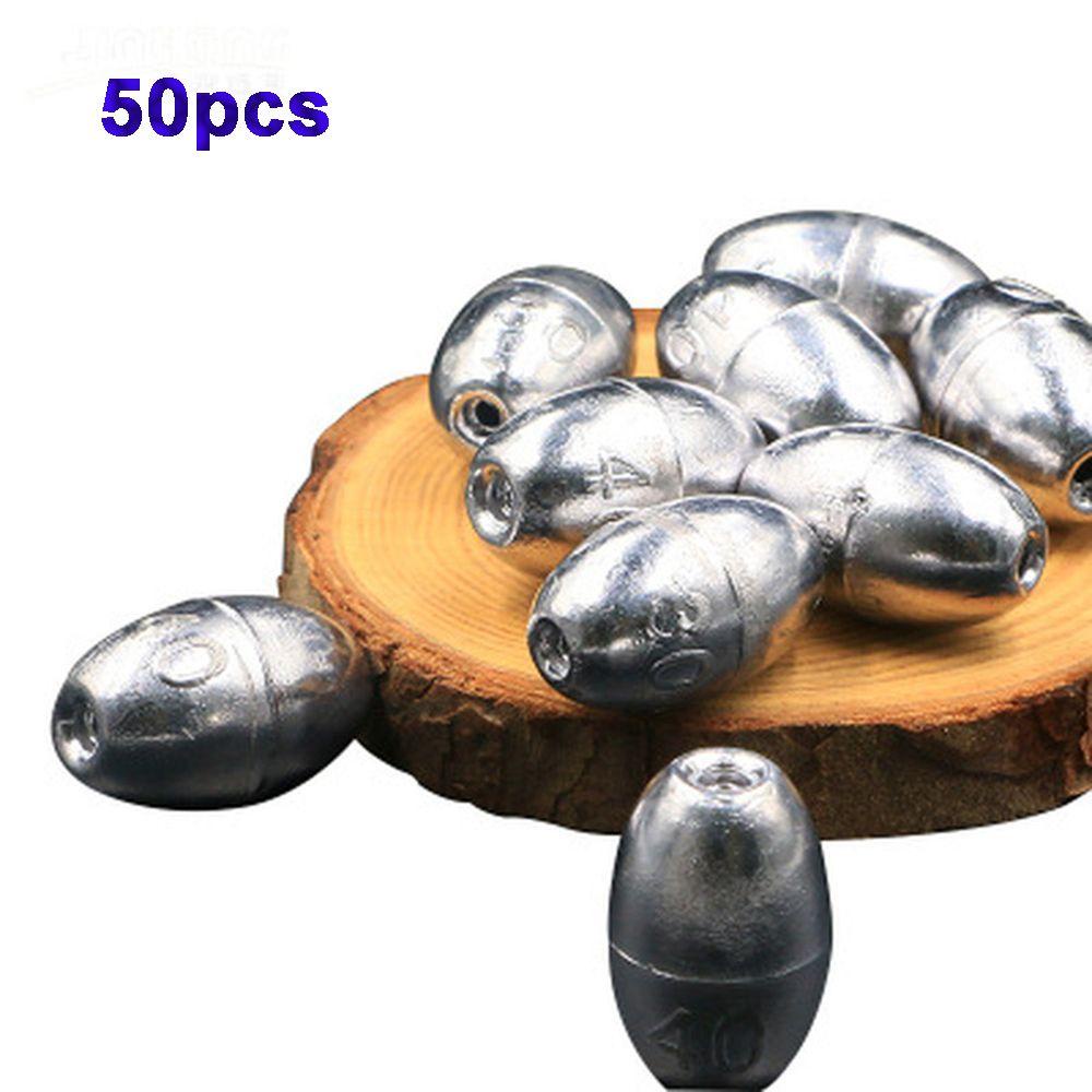 Set 50 Hạt Chặn Mồi Câu Cá Hình Oval Tiện Dụng