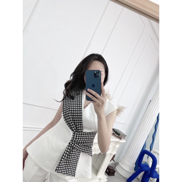 SET VEST MIX VẠT HOẠ TIẾT QUẦN BAGGY SANG CHẢNH ĐI LÀM ĐI CHƠI SỰ KIỆN LỊCH SỰ