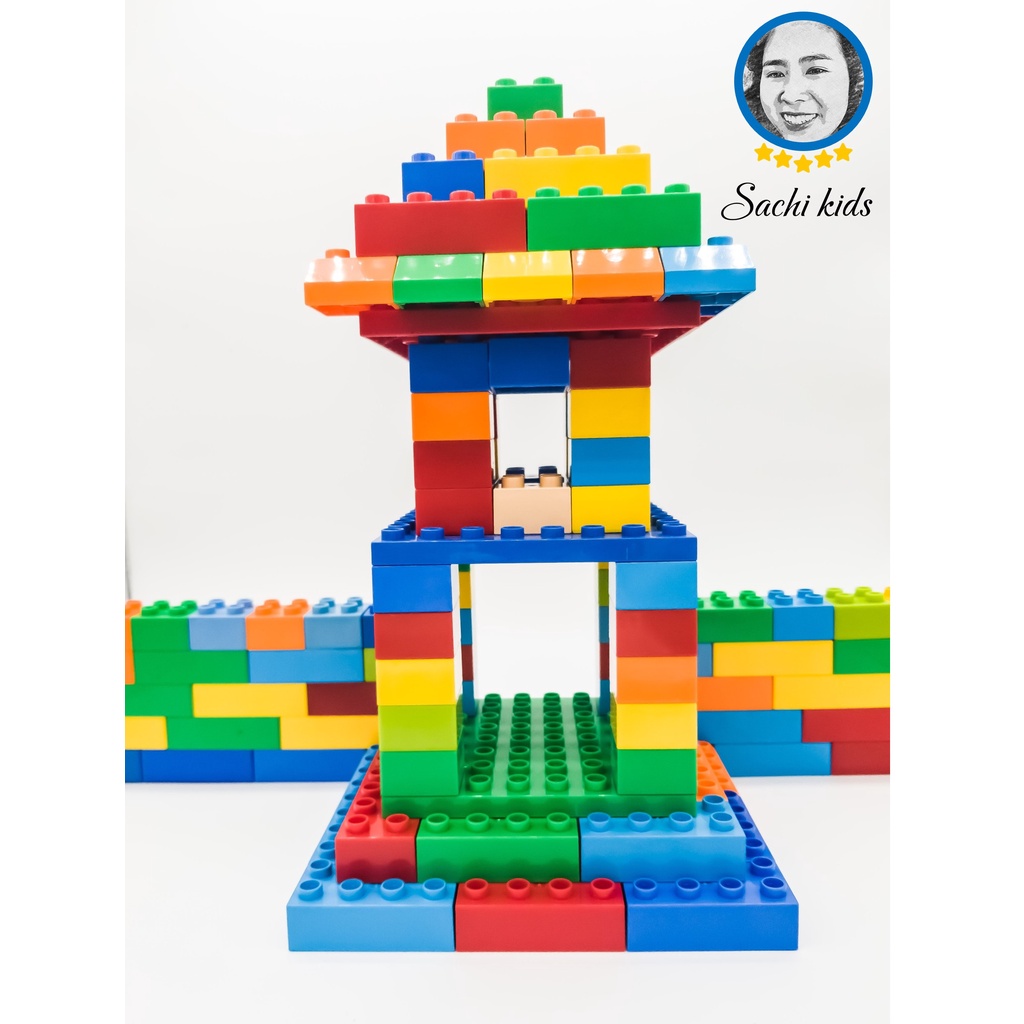 1kg Đồ Chơi Lắp Ghép Lego cỡ Duplo Cho Bé Rèn Luyện Phát Triển Trí Tuệ - Stem Hàng Việt Nam Chất Lượng Cao-Sachi kids