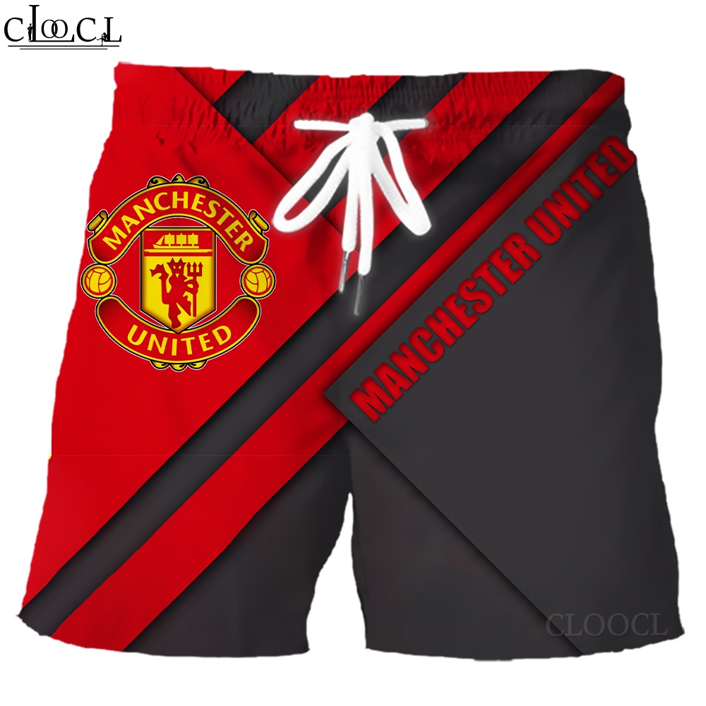 Quần Short In Logo Đội Tuyển Manchester United 3D Kiểu Harajuku Cá Tính