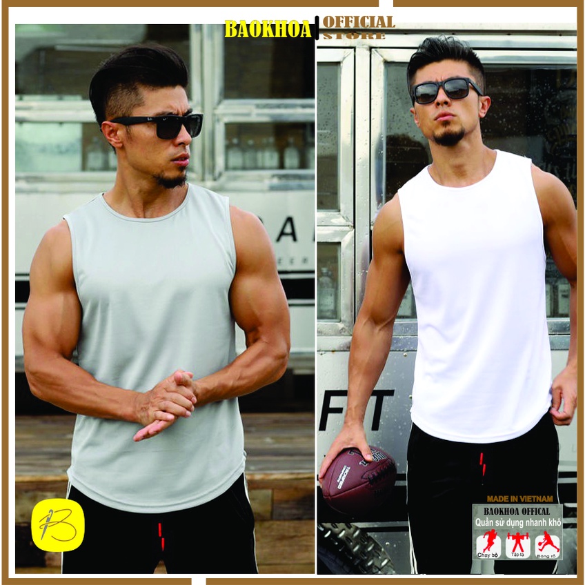 Áo ba lỗ phong cách thể thao nhanh khô thoáng mát sát nách cho nam, nữ BAOKHOA_OFFICIAL size M-2XL