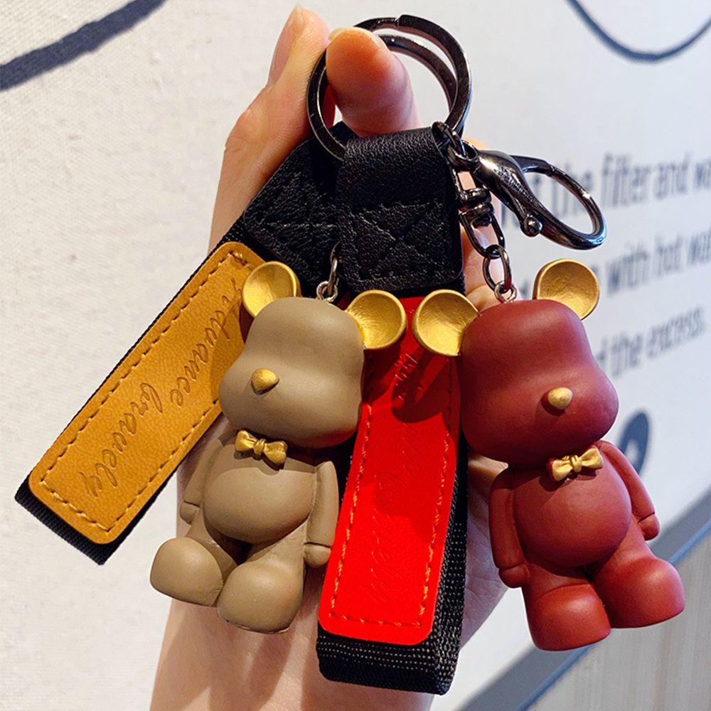 Móc Khóa Da PU Hình Gấu Bông Đáng Yêu REBUY1