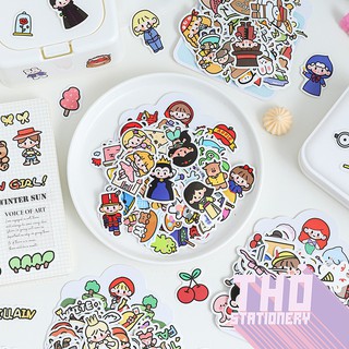 100 sticker cute hình dán dễ thương miếng dán công chúa trang trí sổ planner bullet journal dụng cụ dán  Ricky Girl