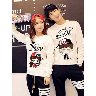 Style Áo thun đôi thu đông xếp đệ