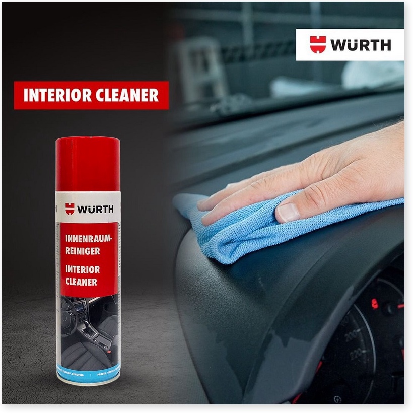 [HCM] Dung Dịch Vệ Sinh Nội Thất Xe Hoạt Tính Wurth Interior Cleaner 500ml Tặng Khăn .Uy Tín - Chất Lượng - Giá Hủy Diệt