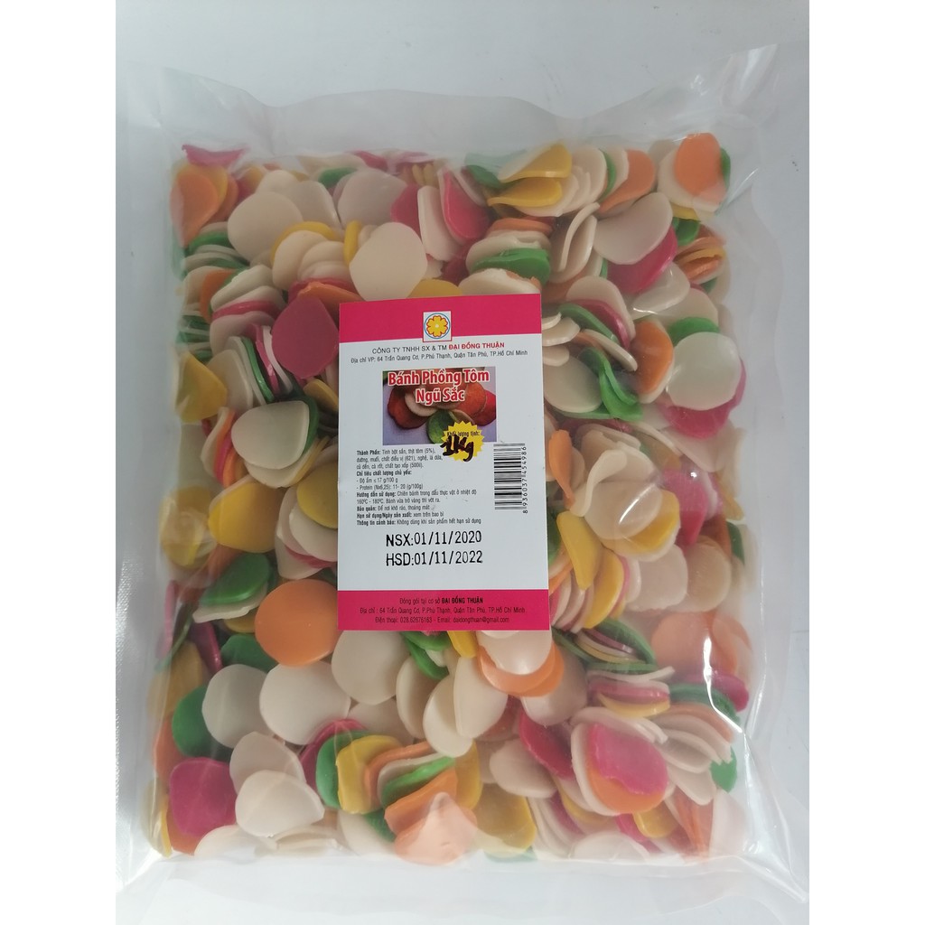 BÁNH PHỒNG TÔM NGŨ SẮC  ĐẠI ĐỒNG THUẬN Shrimp Chips Mixed Color