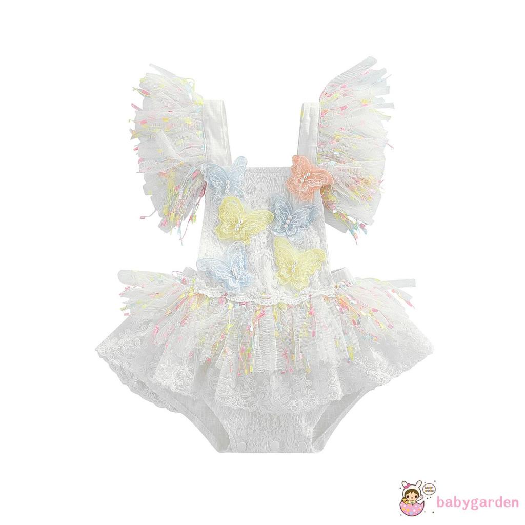 Bộ Áo Liền Quần Không Tay Phối Ren Nhiều Màu Dành Cho Bé Gái 0-24 Tháng Tuổi