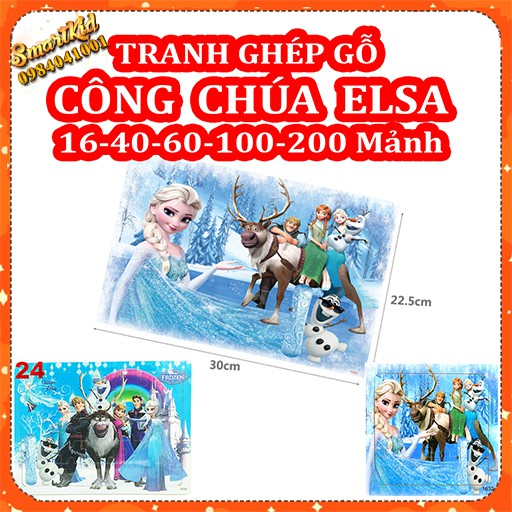 Tranh Xếp Hình Công Chúa Elsa 16 40 60 100 200 Mảnh Bằng Gỗ Ghép Hình