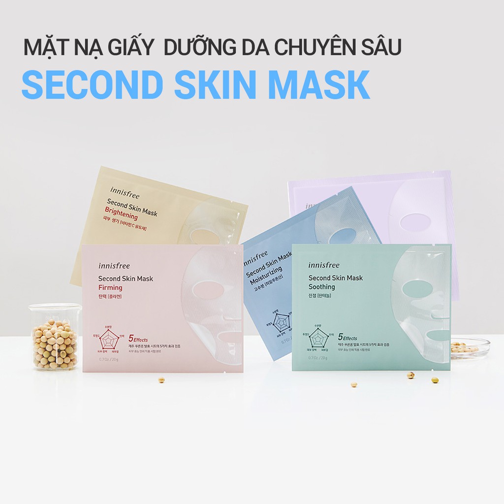 [Mã COSIF05 giảm 10% đơn 400K] Mặt nạ làm dịu da innisfree Second Skin Mask – Soothing 20ml