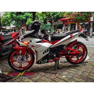 Tem trùm trắng đỏ cao  Exciter 150