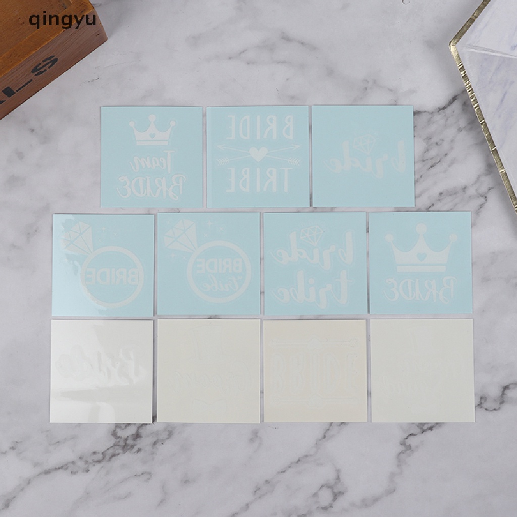 Qingyu Bộ 6 Hình Xăm Tạm Thời Để Trang Trí Tiệc Cưới / Valentine Phát Quang