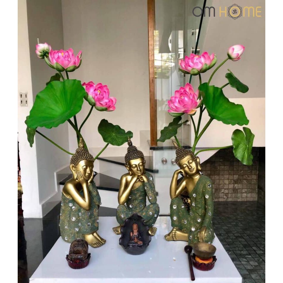Tượng phật tam thế An nhiên_phong thủy trang trí nhà cửa xua tan lo âu, phiền muộn và cầu bình an.