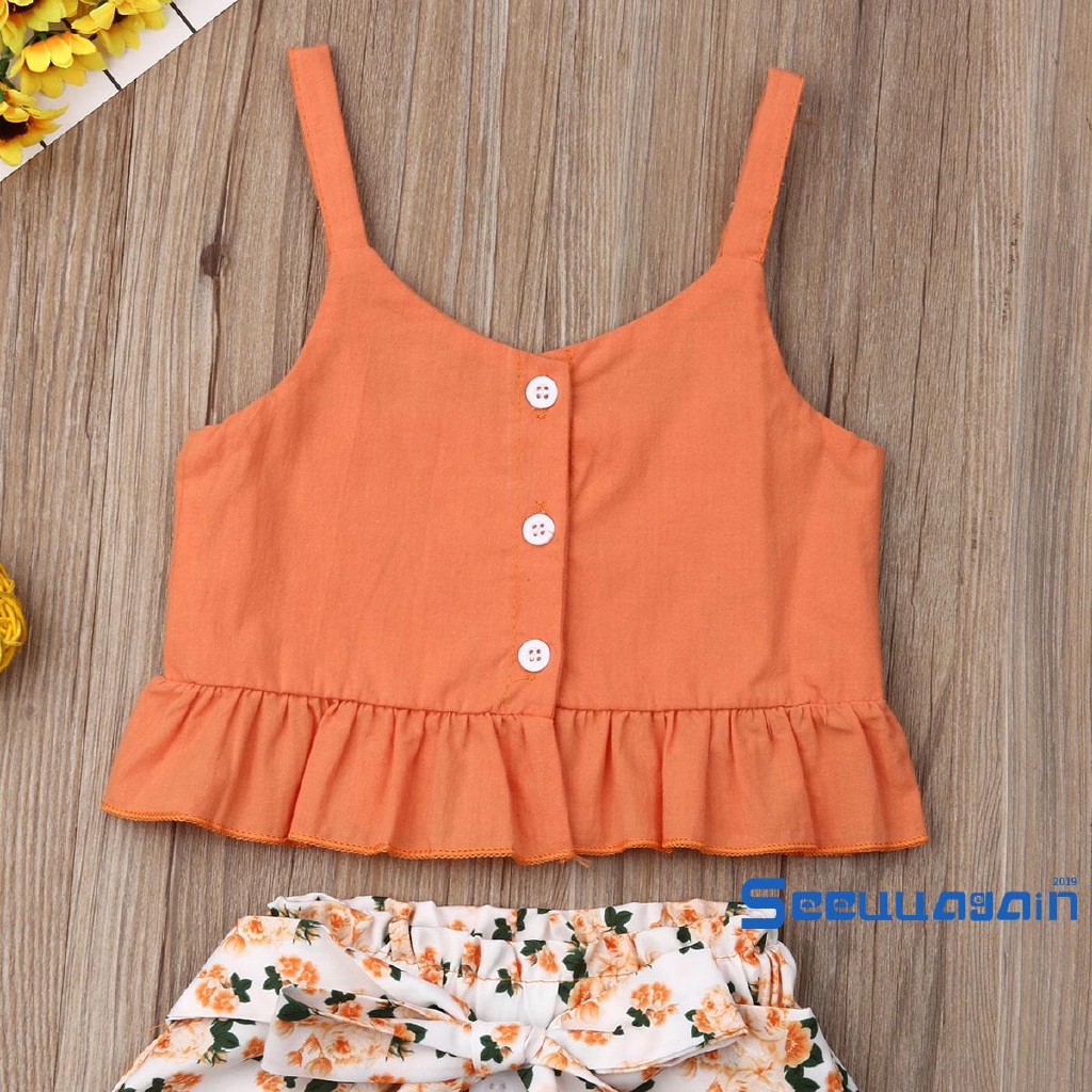 Set Áo 2 Dây+Quần Short Cho Bé Gái