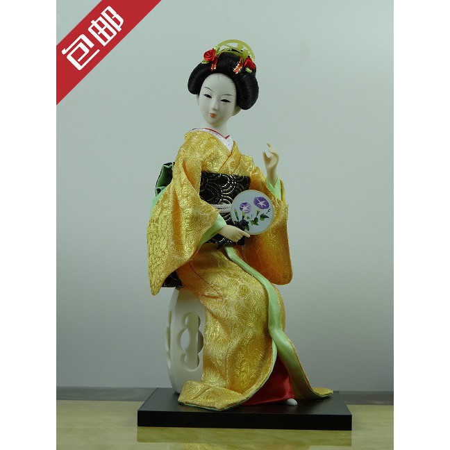 Búp Bê Geisha Mặc Kimono Lụa Kiểu Nhật Bản Dùng Trang Trí Nhà Cửa