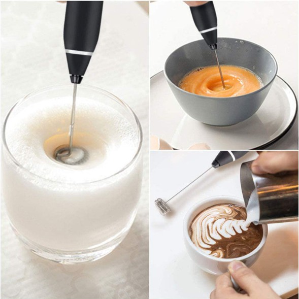 Máy tạo bọt sữa, đánh trứng có cổng sạc USB 2 đầu loại đầu khuấy cafe và đánh trứng (làm cà phê bọt)