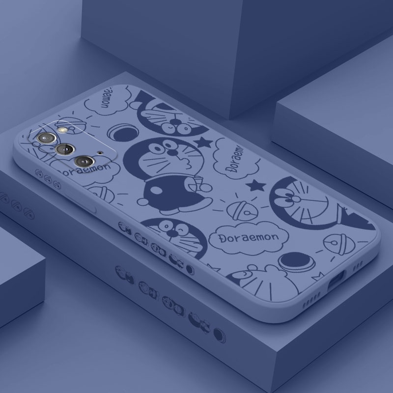 Ốp Điện Thoại Silicon Dẻo Màu Xanh Dương Họa Tiết Chú Mèo Dễ Thương Cho Samsung Galaxy Note 20 Ultra 10 Plus 9