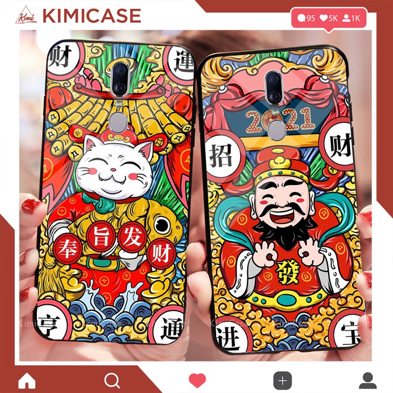 ỐP OPPO F11, F11 PRO , K3 / REALME X , R17PRO THẦN TÀI LƯNG KÍNH