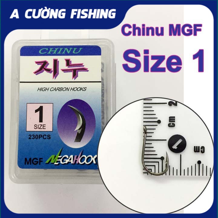 Lưỡi câu cá Chinu MGF Megahook  Hộp To Thép Nga