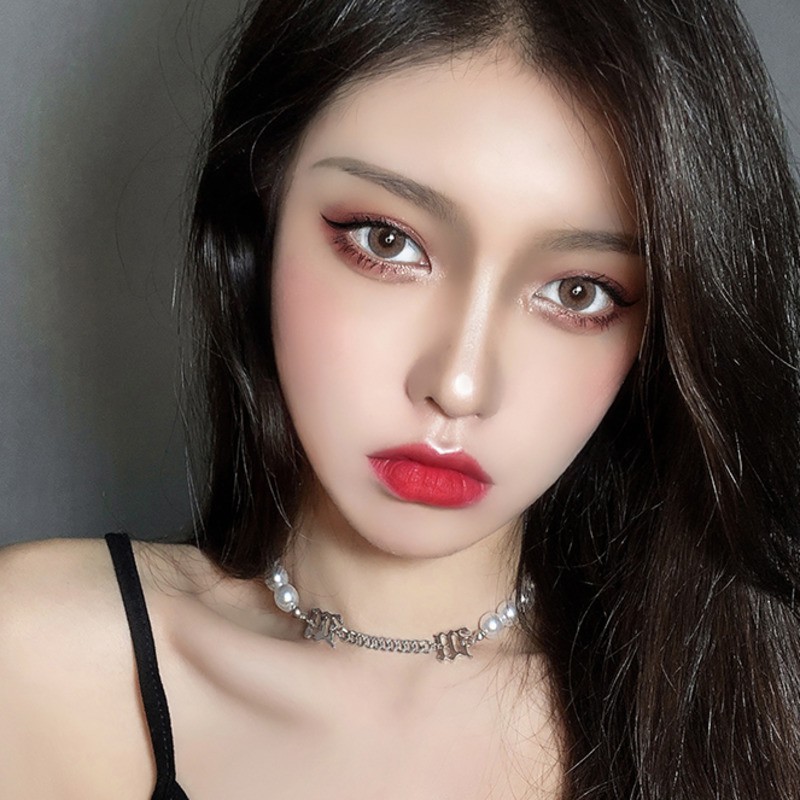 Dây chuyền ngọc trai mặt hình chữ cái phong cách đơn giản cá tính