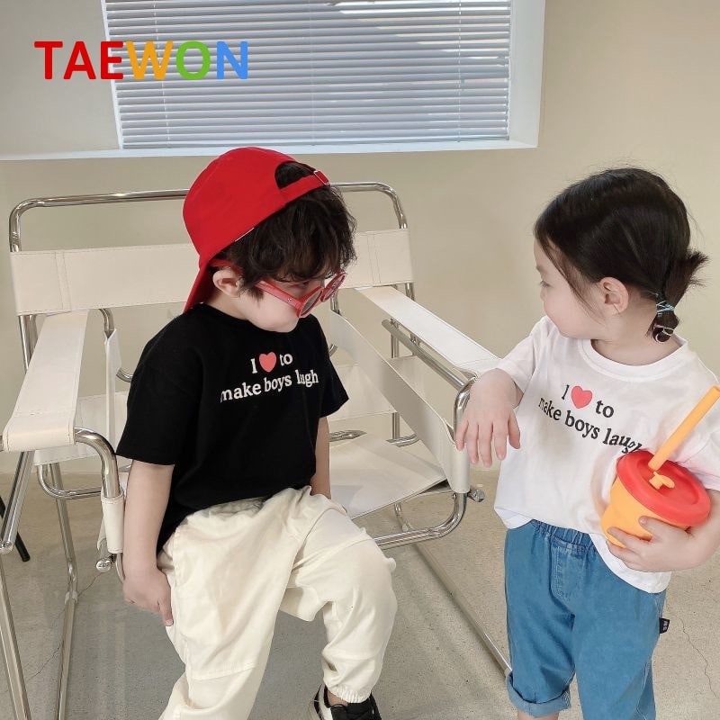 Áo thun bé trai Hàn Quốc xuất xịn trẻ em bé gái chất cotton đẹp từ 8 đến 22 Kg Taewon Kids AT03