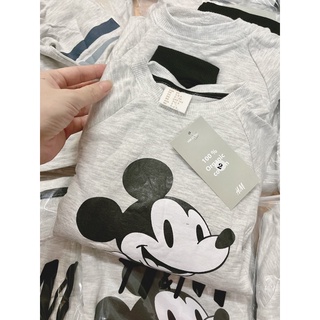 BỘ NỈ BÉ TRAI MICKEY PHỐI TAY KẺ