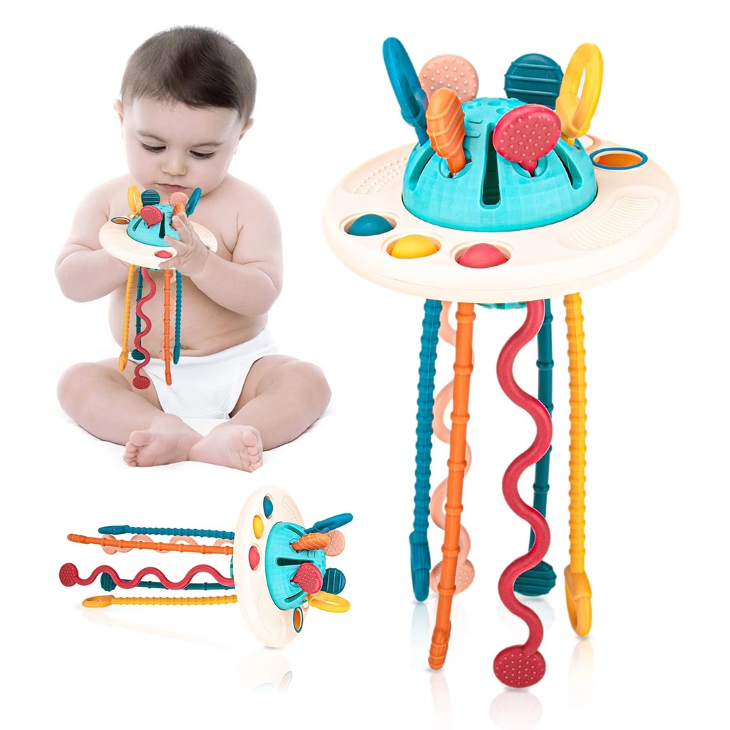 Đồ Chơi Dây Kéo Bằng Silicone 6 12 Tháng Phát Triển Trí Tuệ Cho Bé 1 2 Tuổi