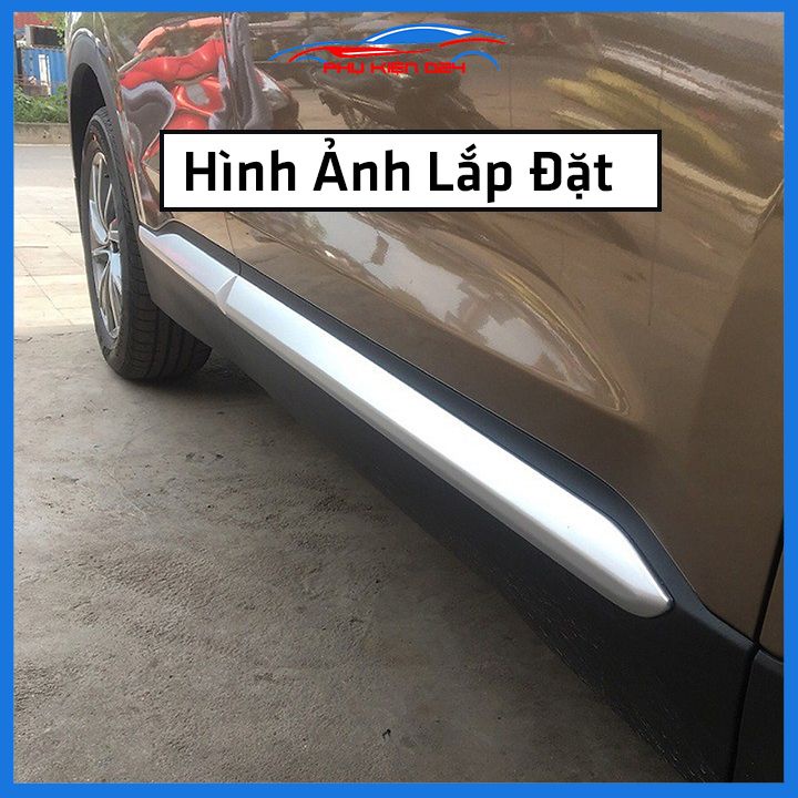Bộ ốp nẹp sườn Santafe 2019-2020-2021-2022 mạ crom trang trí làm đẹp xe