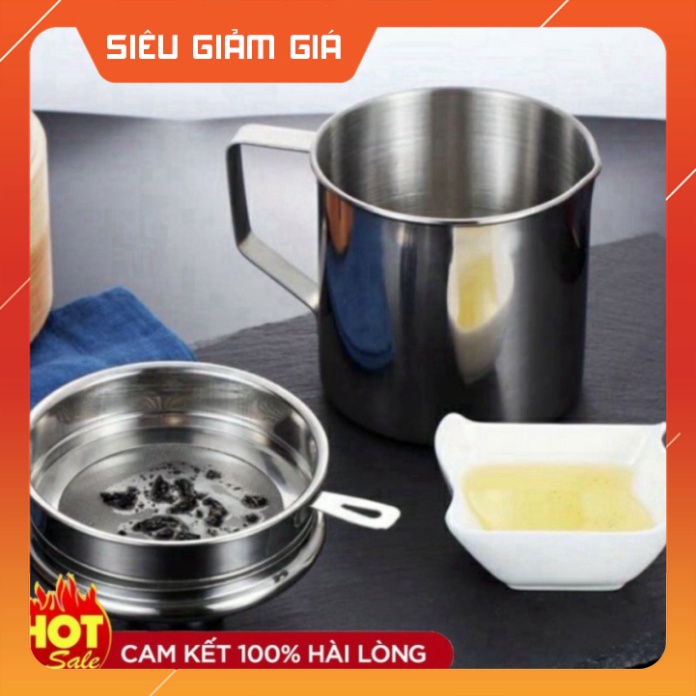 Ca lọc cặn dầu ăn,mỡ inox 304 1,2 lít0 💖 Bizz Store