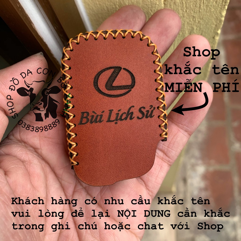 [Mã LIFEAUMAY giảm 10% tối đa 30k đơn 150k] Bao da chìa khoá Lexus handmade da thật (Lexus RX, GX, LX, ES...) 001