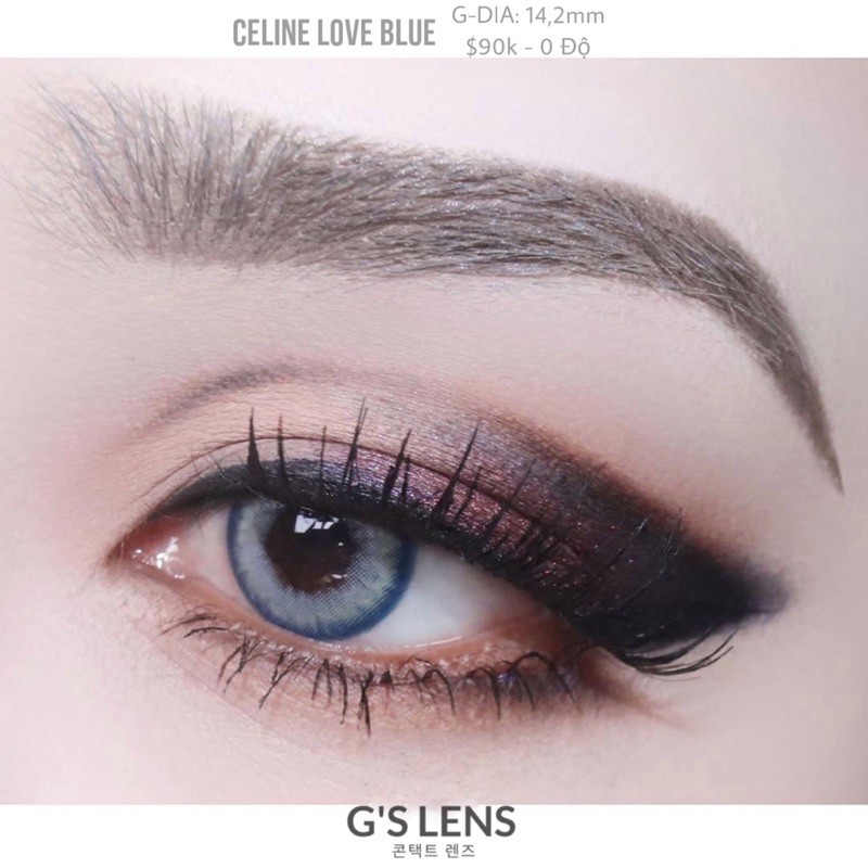 Kính Áp tròng Cosplay Celine Love Blue Size S Giãn Ít(chỉ có 0 độ)