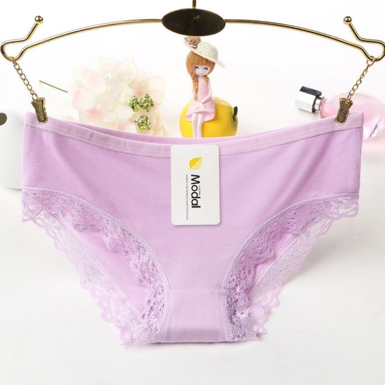 [Giá sỉ] Quần Lót Modal Cotton Viền Ren Mềm Mịn