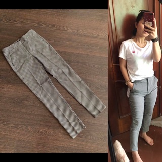 Quần tây công sở kẻ ô sọc nguyên chip