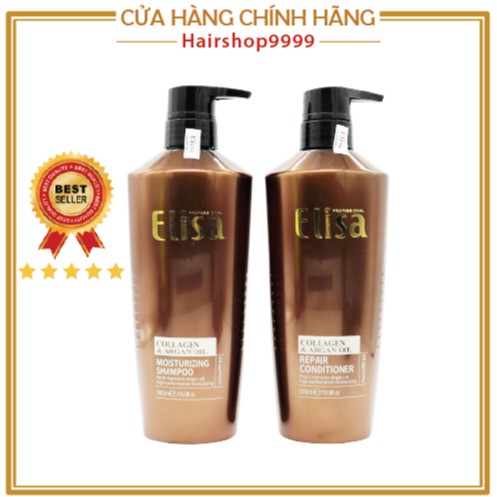 Bộ Dầu Gội Xả Elisa Collagen & Argan Oil 500ml[dovanhai1999]