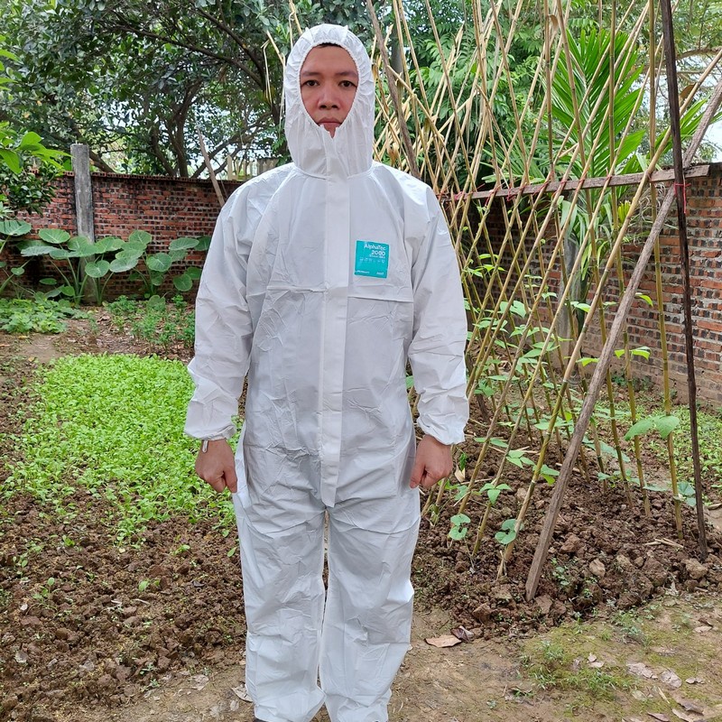 Bộ quần áo chống hoá chất, bộ đồ phun thuốc phun sơn Ansell Alphatec dùng nhiều lần