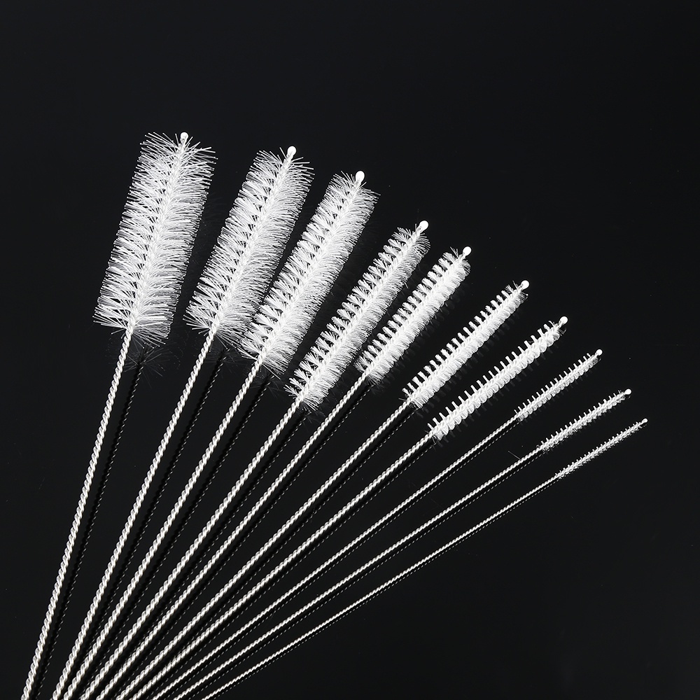Bộ 10 cọ vệ sinh ống hút kim loại / inox / nylon thân thiện với môi trường có thể tái sử dụng
