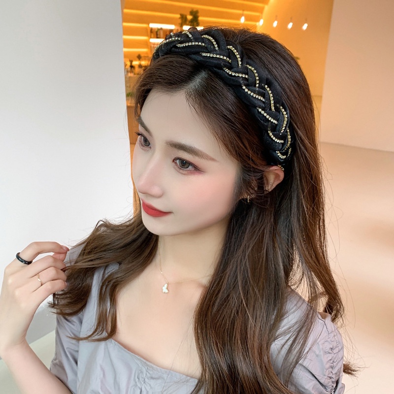 Băng Đô Vải Lưới Thắt Bím Bản Rộng Thời Trang Cho Nữ