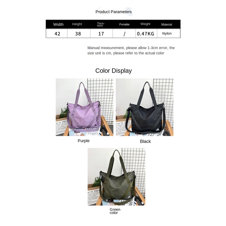 Túi Tote Adidas Vải Nylon Túi Nách Công Suất Lớn Trang Chủ Mua Sắm