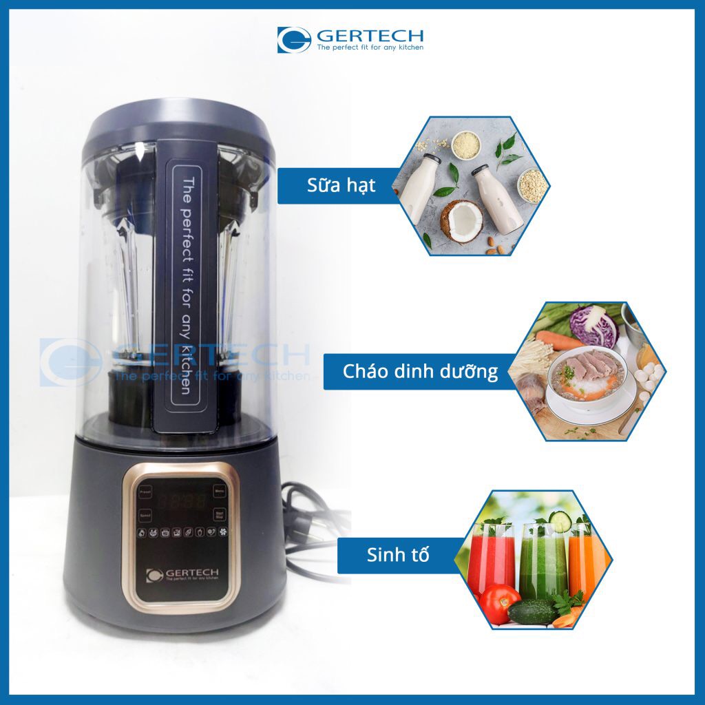 (có ảnh thật- hàng chính hãng) Máy làm sữa hạt cách âm chống ồn Gertech GT-686 (có quà tặng kèm + công thức sữa hạt)