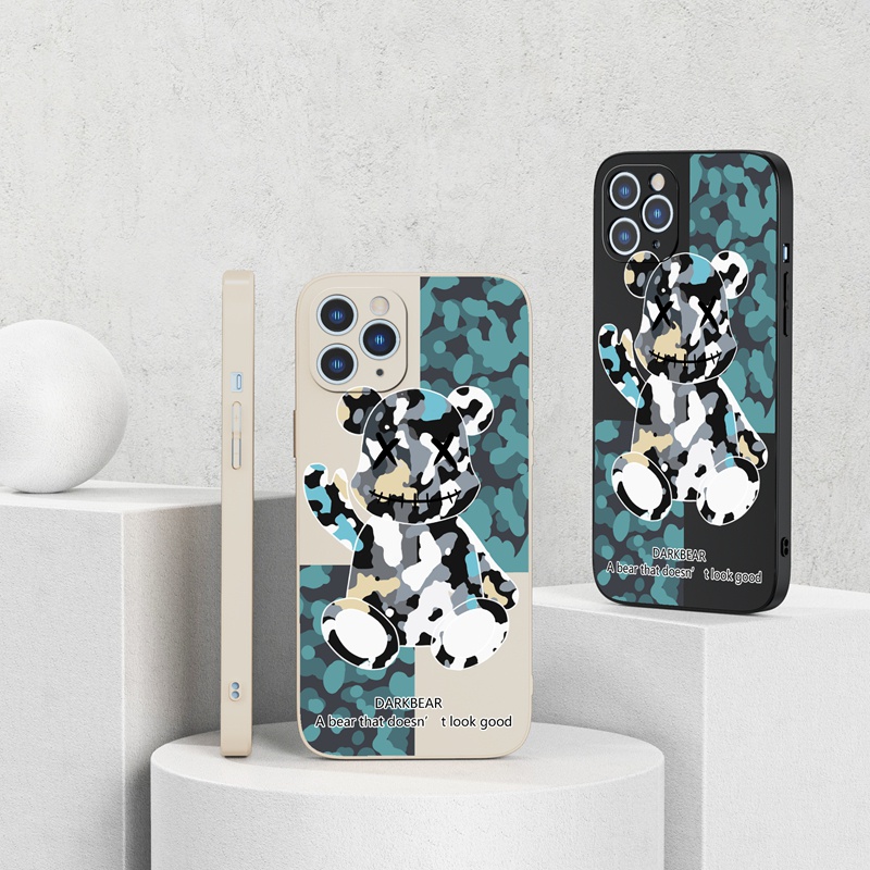 Suntaiho Ốp lưng iphone Ốp Điện Thoại silicon mềm họa tiết gấu rằn ri thời trang iPhone XR 11 Pro 7 8plus 13 Promax X XS Max 12ProMax