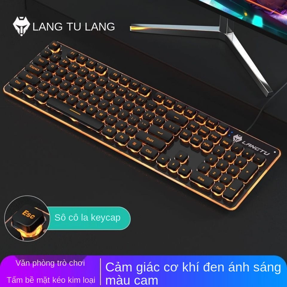 Langtu bàn phím im lặng sô cô la trò chơi có dây thao tác và chuột bộ máy tính xách tay phát sáng văn phòng | BigBuy360 - bigbuy360.vn