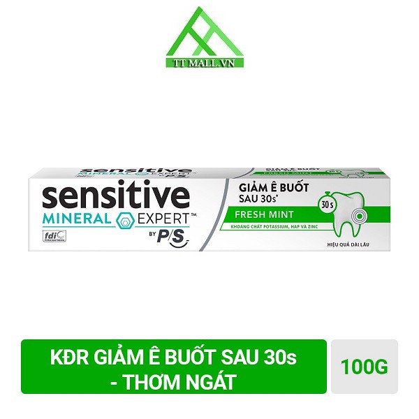 Kem đánh răng giảm ê buốt P/S Sensitive Expert Fresh Mint 100g - Bạc hà