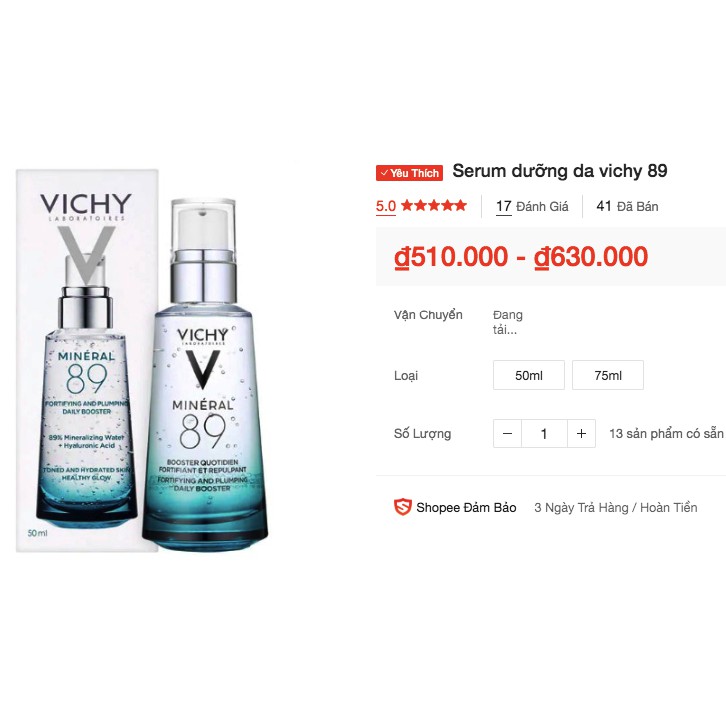 Serum dưỡng da vichy 89
