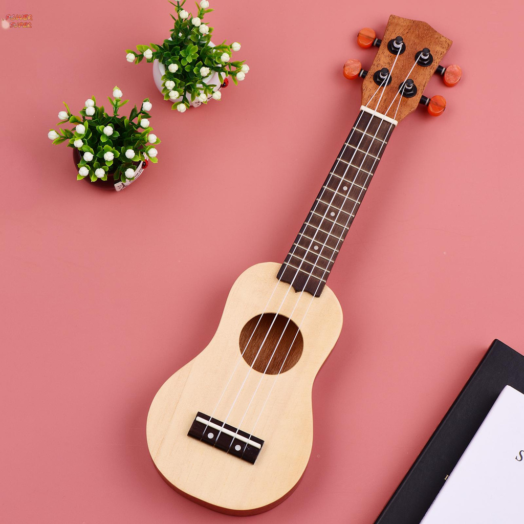 Muslady 17 Inch Mini Acoustic Ukulele Travel Portable Ukelele Uke Pocket 4-string Guitar Spruce Wood Topboard with Carry Bag