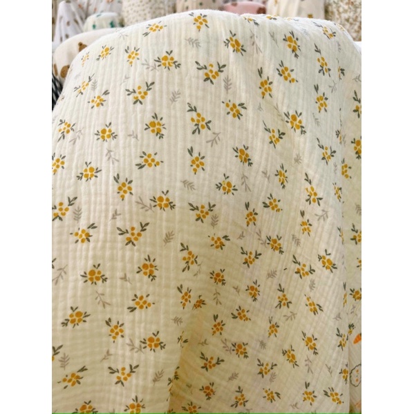 xô muslin 2 lớp cao cấp quả oliu vàng