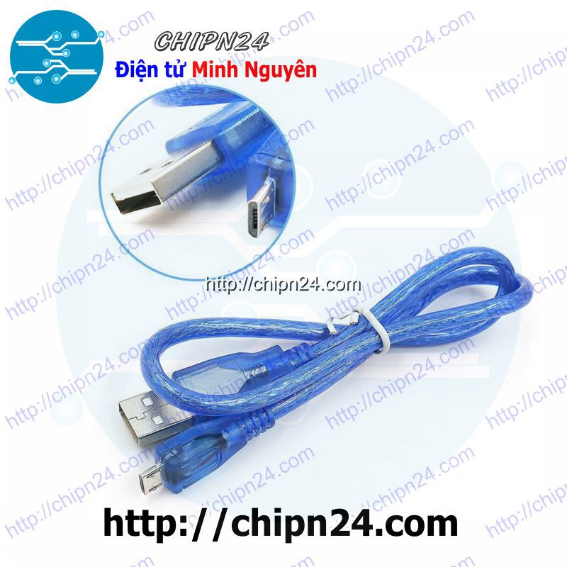 [1 SỢI] Dây USB Micro 30CM Xanh